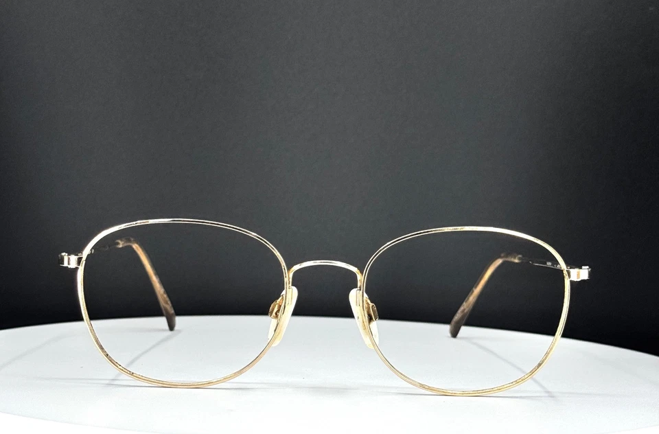 Óculos vintage Marchon GEP unissex dourado clássico redondo aro completo SOMENTE ARMAÇÕES - Imagem 2 de 4