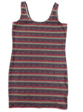 GUESS Tank Dress Womens M Multicolor Cotton Scoop Neck Sleeveless All Over Logo