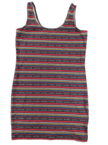 GUESS Tank Dress Womens M Multicolor Cotton Scoop Neck Sleeveless All Over Logo