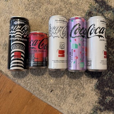 Lot Of 5 Opened Coca Cola Creations Cans