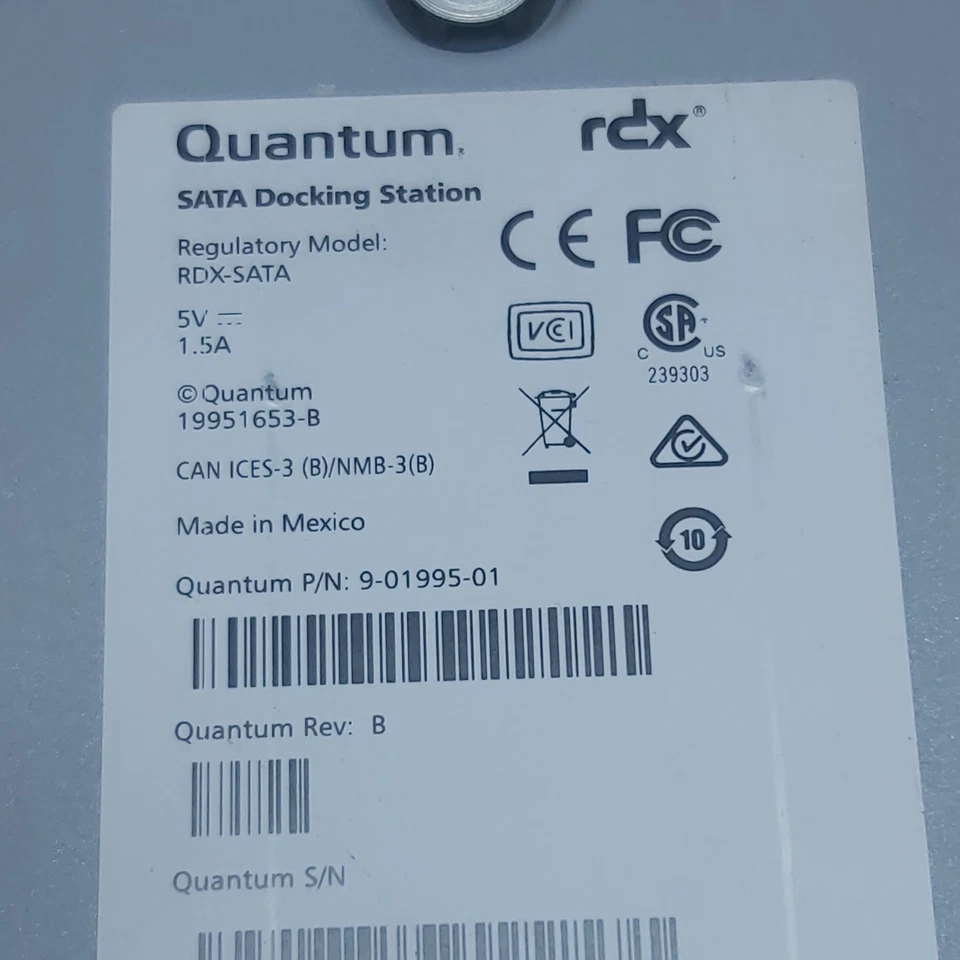 Quantum RDX SATA Removable Hard Drive Internal Docking Station, Supported: RDX 1 - Image 3 of 4
