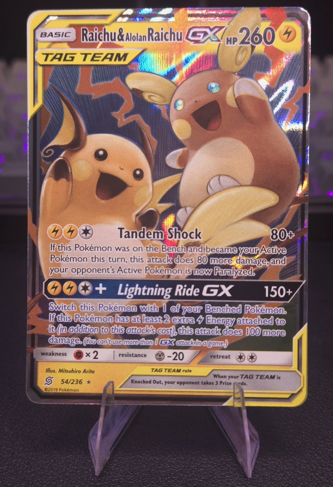 Raichu & Alolan Raichu GX 54/236 Sm-Unified Minds Holo - NM
