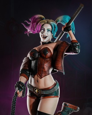 Harley Quinn und Hyänen DC Comics | Garage Kit DIY Figur Statue BEMALT 3D Modus