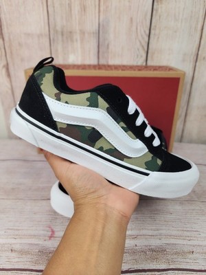 NEW Vans Knu Skool Shoes Little Kids Size 4 Camo Lace Camouflage Sneakers