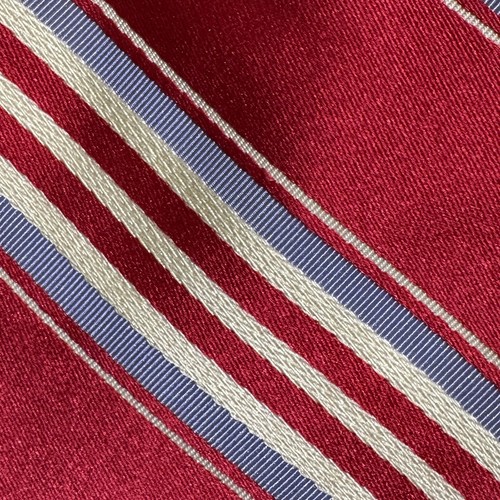 IKE BEHAR Men's 100% Silk Tie Red/White/Blue Striped Made in the USA 58"x3.25" - Picture 2 of 7