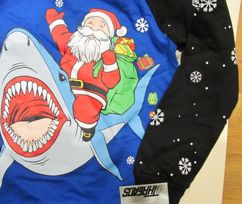 Santa Riding A Shark Sweatshirt With Matching Hat Size 10~Brand New w/Tags~2 AVL - Picture 3 of 6
