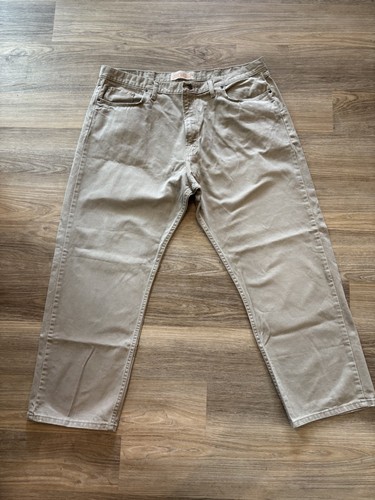 Wrangler Jeans Co Jeans Men's 42x30 Khaki Color Loose Straight Fit Denim - Picture 2 of 14