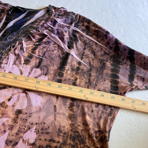 New Directions XL Tunic Top Floral Embellished Blouse Fairy Boho Cottagecore - Picture 7 of 8