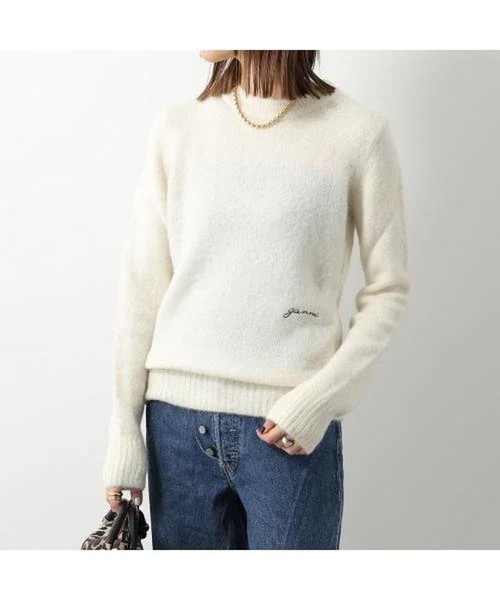 Women Ganni Sweater Silver Alpaca M