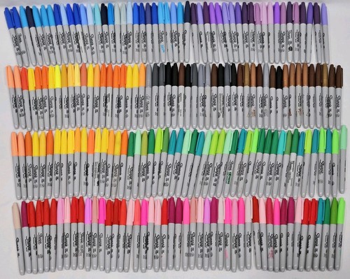 Sharpie Permanent Markers Lot of 196 Assorted Colors Fine Point