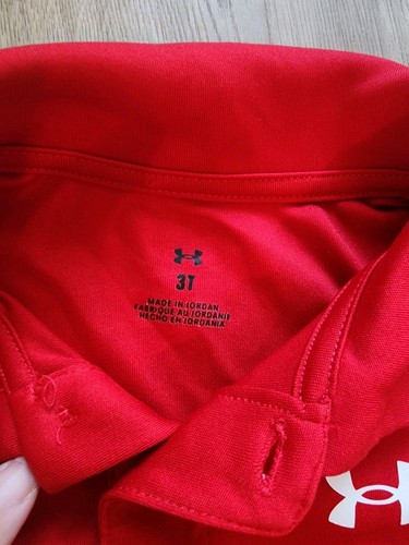 Under Armour Polo Golf Collared Shirt Size 3t 3 Toddler Boys Red UA Short Sleeve - Picture 3 of 3