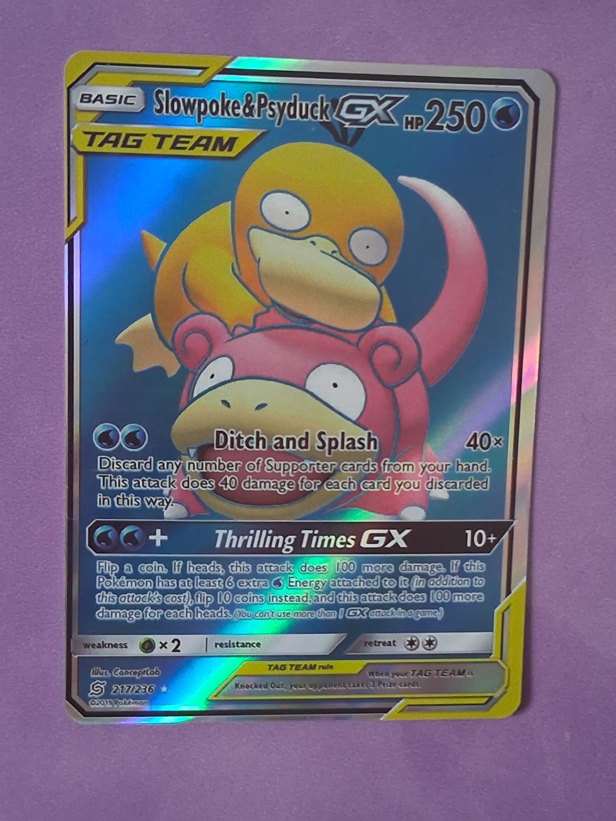 Slowpoke & Psyduck GX (Full Art) 217/236 Sm-Unified Minds Holo NM/NM+