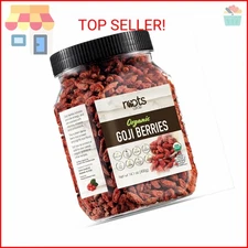 Roots Circle USDA Organic Dried Goji Berries 14.1oz Jar 1 Pack | Bulk Supply of 