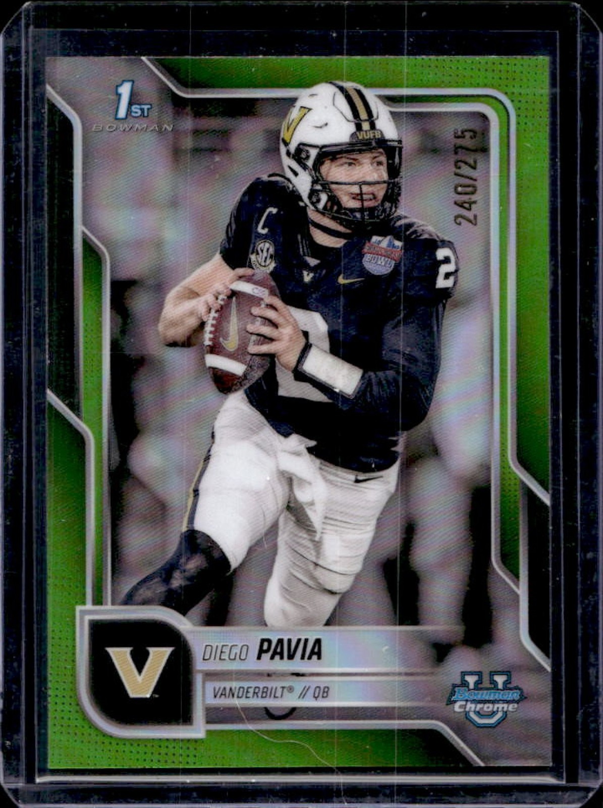 2025 Bowman Chrome U Diego Pavia Lime Green Refractor 1st #240/275