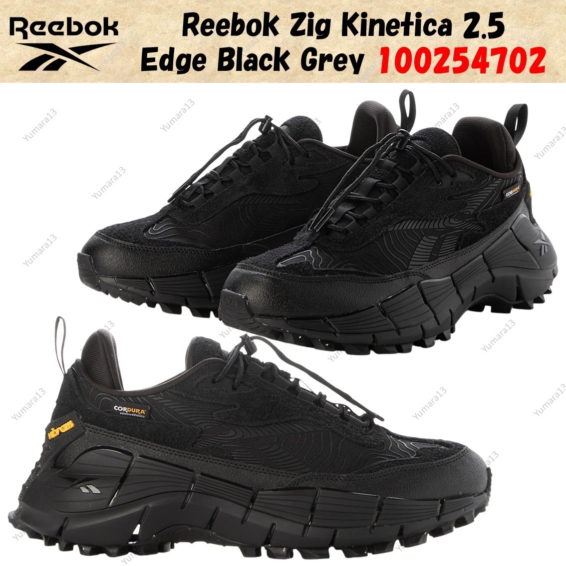 Reebok Zig Kinetica 2.5 Edge Black Grey 100254702 Men's Size
