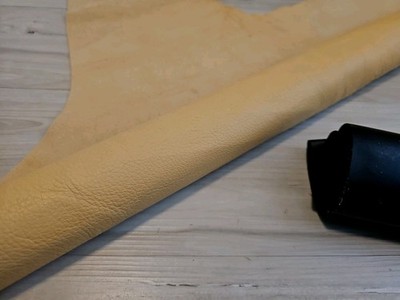 2-3oz NAPPA SOFT DEERSKIN MATTE TAN PEBBLED GRAIN LEATHER HIDE PANEL,SHEET 12+sq