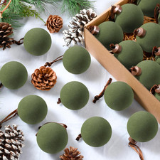 30 Velvet Christmas Balls, 2.4 Inch Shatterproof Ornaments for Holiday Decor Gr