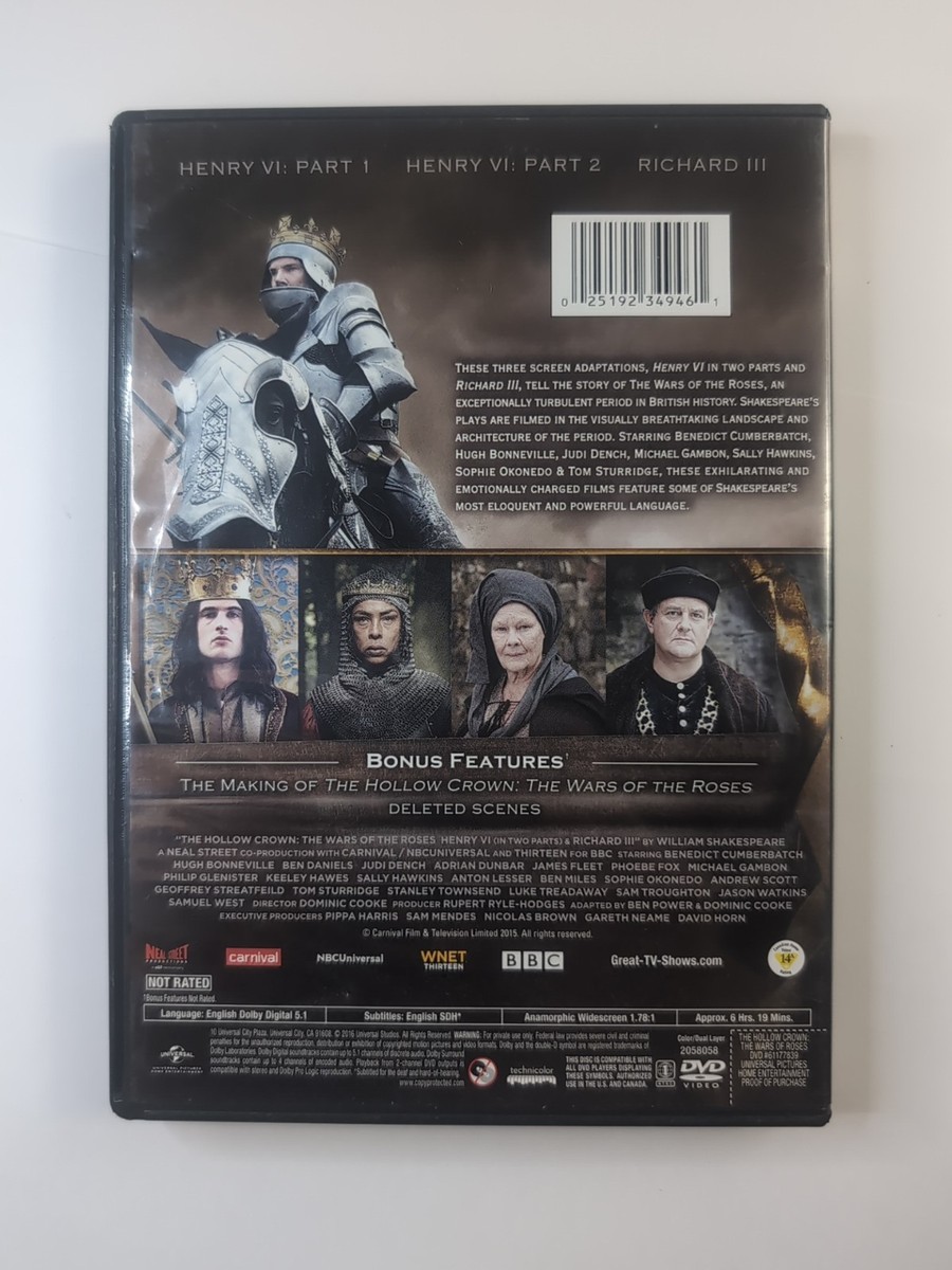 【中古】 Hollow Crown： The Wars of the Roses DVD The Hollow Crown: The Wars of the Roses, DVD, 2016, Mint