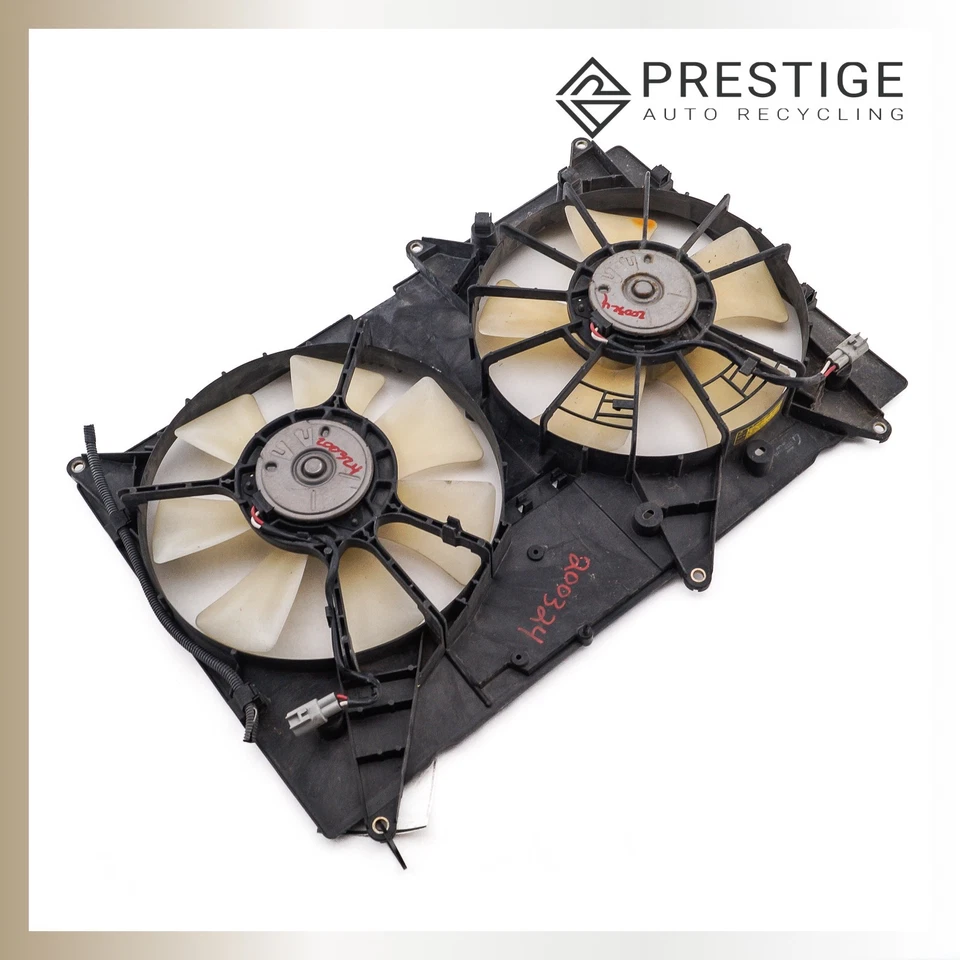 01-2007 TOYOTA HIGHLANDER Radiator Dual Cooling Fan Motor w/ Shroud 16711-20120 Foto 3 de 4