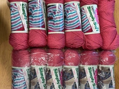 Caron Simply Soft yarn- Dk English Rose lot of 12 skeins