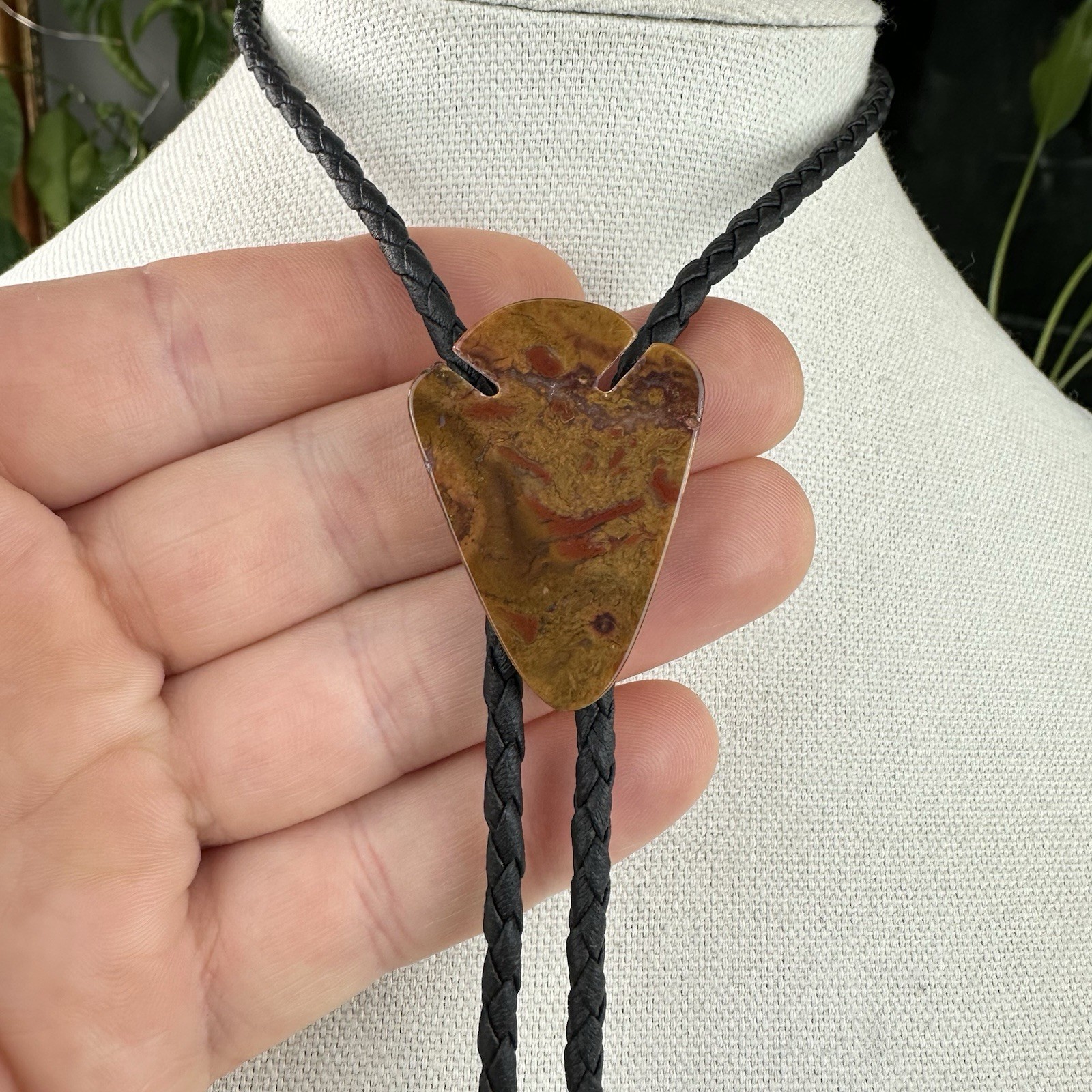Stunning Jasper Agate Arrowhead Southwestern Bolo… - image 10