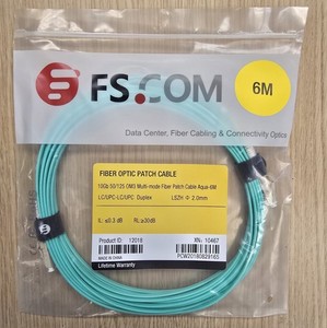Lot Of 16 New FS 6M Fiber Optic Patch Cable 10Gb 50/125 OM3 LC/UPC-LC/UPC Duplex