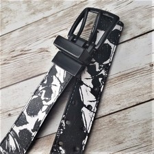 Tony Hawk Black  Off White Synthetic Leather Belt - 22-24 Size S