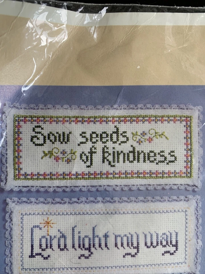 Inspirational Bookmarks Vintage Cross Stitch Kit Set of 3 NIP 3x7 ea - Image 3 of 4