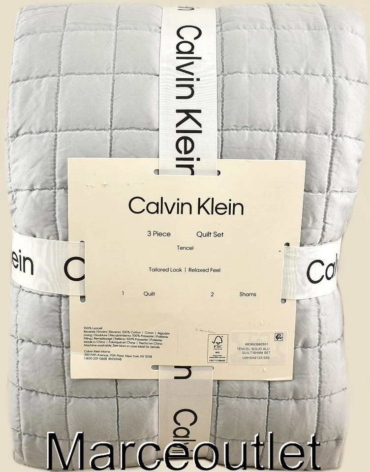 Juego de edredón y fundas reversibles Calvin Klein Tencel QUEEN azul amanecer Foto 2 de 4