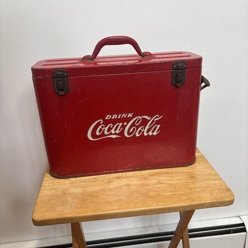 VINTAGE Coca-Cola Airline Slim Skinny Bottle cooler/ice chest Retro Mod Pop