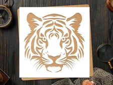 Majestic Tiger Portrait Wildlife Decor Stencil for Animal Lovers - StencilAir