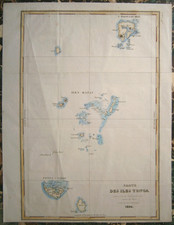 « Carte des Iles Tonga ». Archipel des Tonga. Carte ancienne Dumont D'URVILLE 1834