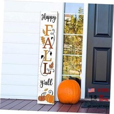 Happy Fall Y'all Wooden Porch Sign 47" Thanksgiving Large 47.2" x 7.8" White