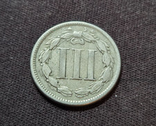 1865 Three Cent Nickel 3CN III Liberty Head VF Civil War