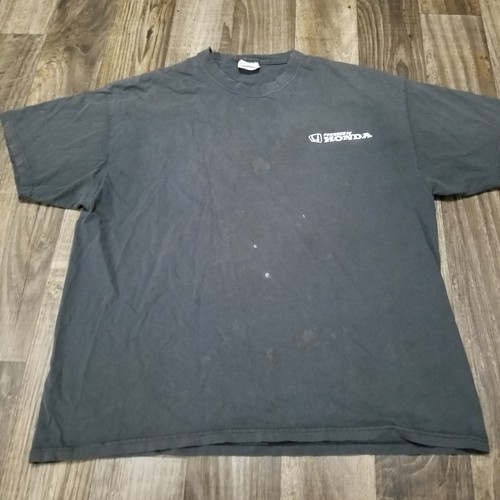 Vintage Honda T-Shirt Faded Black Gr. XL Faded/Distressed Piston Graphic