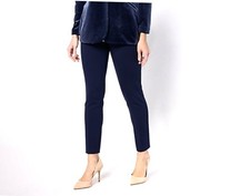 Susan Graver Petite L Black Status Stretch Slim Leg Ankle Pant A623500 NWOT