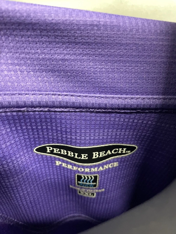 Pebble Beach Performance TCU Polo Shirt Men's XXL 2XL Purple "Frog Dad" Golf - Image 3 of 4