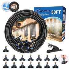 Misters for outside Patio,Outdoor Water Misting Cooling System,50Ft|15M.Backyard