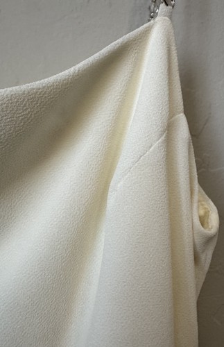 Vtg Jessica McClintock Dress 10 Ivory Wedding Slip Gown Bridal Bead Minimalist - Picture 3 of 11