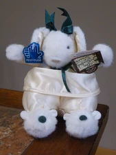 NEW with APPLAUSE Tag PLUSH White MOUSE Satin Dress & Bows SWEET DREAMS