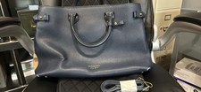 Burberry House Check Derby Banner Tote Black Pebbled Leather Medium 
