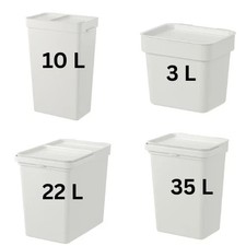 IKEA HÅLLBAR Bin with Lid Light Grey Waste Recycling Kitchen Rubbish Storage