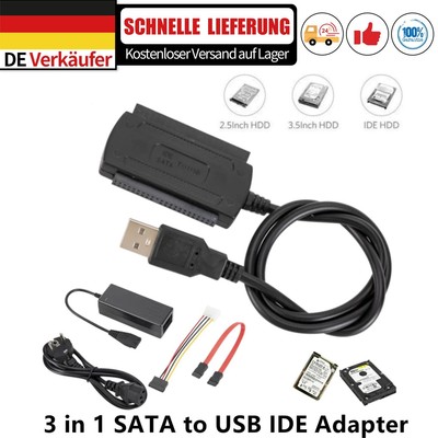 Adapter USB 2.0 to SATA/IDE 2.5'' 3.5'' Converter Cable Kit 1 for Hard Drive Disk