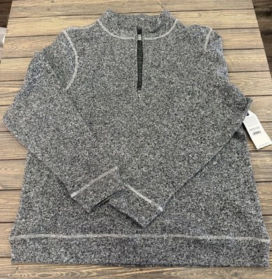 Boxercraft Mens Large Grey 1/4 Zip Pullover Sweater Soft Knit 100% Polyester
