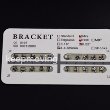 Dental Orthodontic Bracket Roth/MBT/Edgewise 018/022 no/3/345 Hook Standard Mini