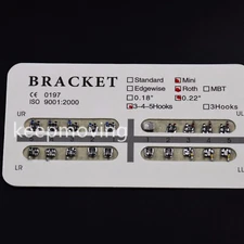 Dental Orthodontic Bracket Roth/MBT/Edgewise 018/022 no/3/345 Hook Standard Mini