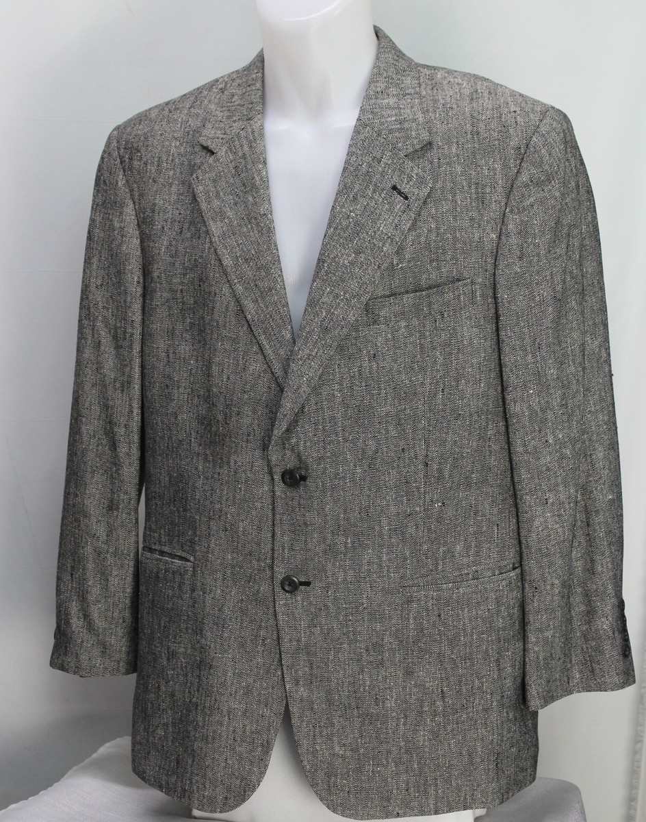 Vintage Savile Row Men's Suita Blazer Jacket Silk Gray Size 44 | eBay