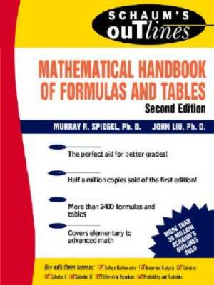 Schaum's Mathematical Handbook of Formulas and Tables - Paperback - GOOD