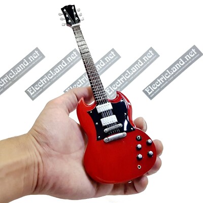 Mini guitare ACDC angus young sg réplique model + hard case box miniature échelle 1:4 guitare miniature avec étui de collection gadget rock mémorabilia
