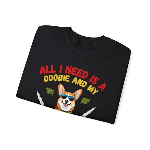Corgi Lovers Crewneck Sweatshirt, Corgi Gift, Marijuana Sweatshirt, Gift for - Picture 4 of 16